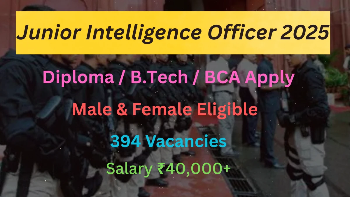 Intelligence Bureau Junior Intelligence Officer Recruitment 2025