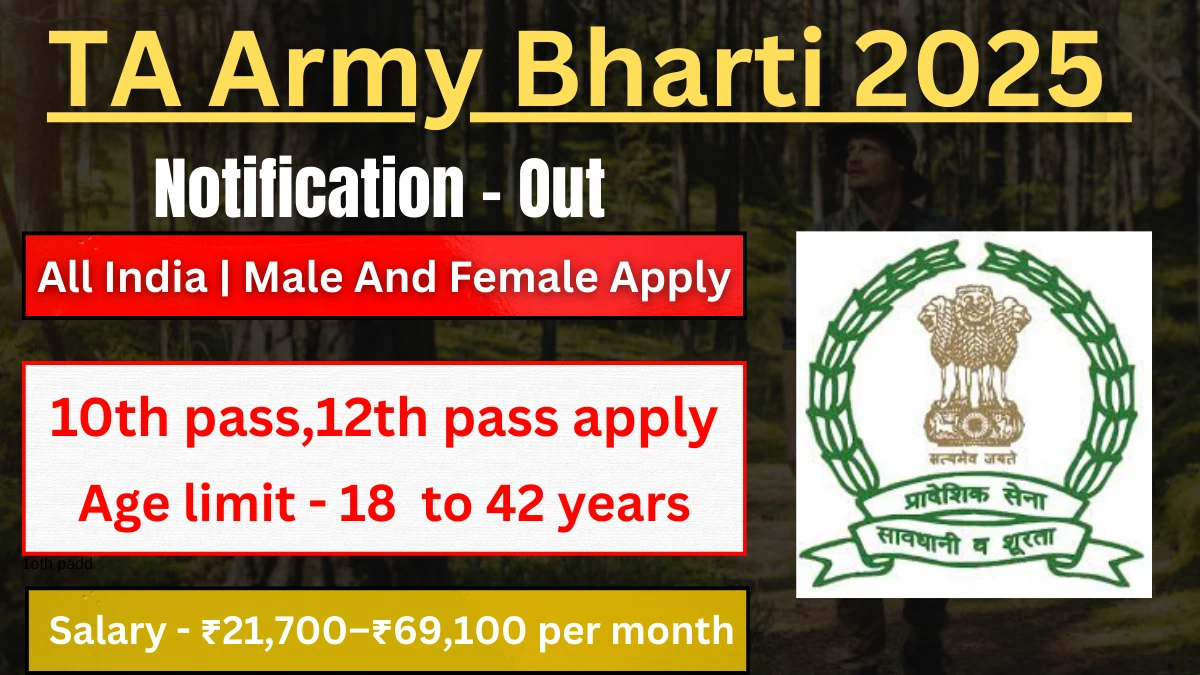 Territorial Army Bharti 2025 – Official Notification